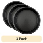 (3 pack) Nonstick Steel 9" x 9" Round Cake Pan, Dark Gray