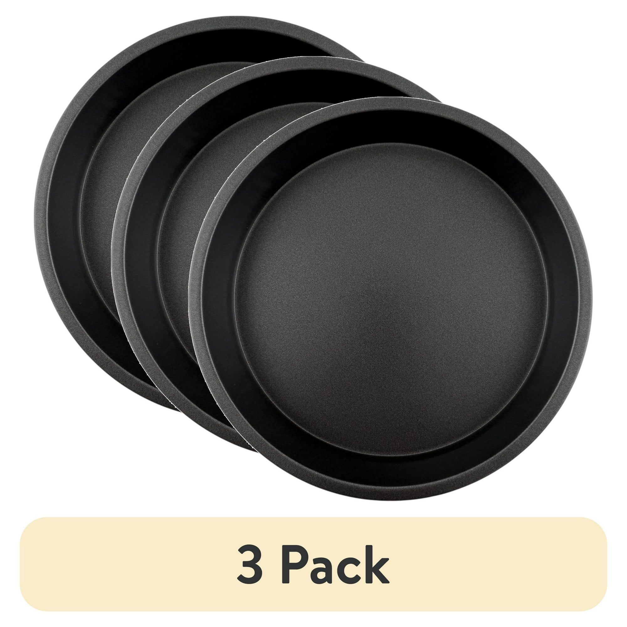 d01027h9juv.jpg (3 pack) Nonstick Steel 9" x 9" Round Cake Pan, Dark Gray - Image 1