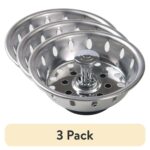(3 pack) Stainless Steel Deluxe Kitchen Sink Strainer Silver for 3.5" Drains