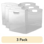 (3 pack) Utility Storage Organizer Bin, Clear, 5" x 15"