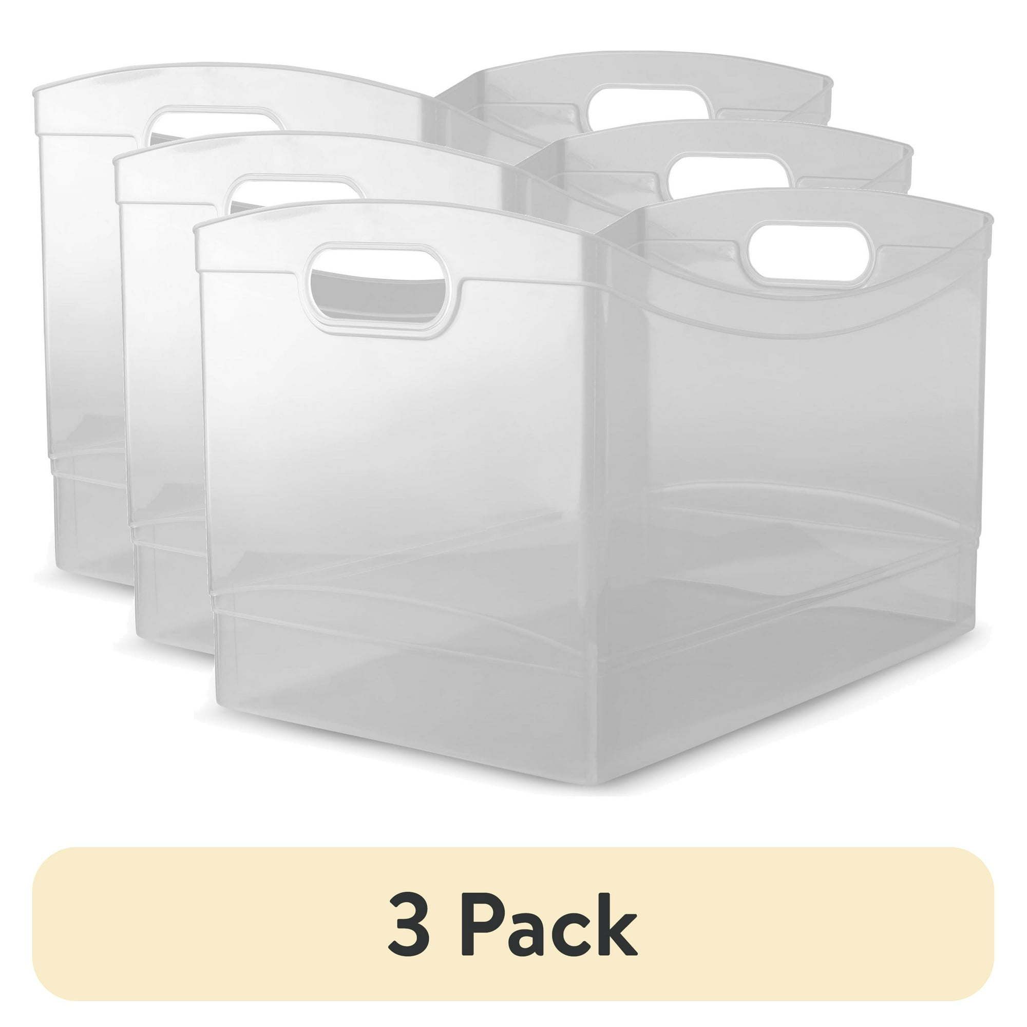 d01027h9u67.jpg (3 pack) Utility Storage Organizer Bin, Clear, 5" x 15" - Image 1