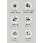 Over the Shower Caddy, with 2 Baskets and Soap Tray, Matte Black - Image 2