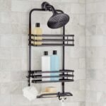 Over the Shower Caddy, with 2 Baskets and Soap Tray, Matte Black
