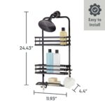 Over the Shower Caddy, with 2 Baskets and Soap Tray, Matte Black - Image 3