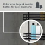 Over the Shower Caddy, with 2 Baskets and Soap Tray, Matte Black - Image 5