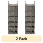 (2 Pack)Charleston10-Compartment Hanging Closet Organizer, Fabric, 16"W x 12"D x 48"H