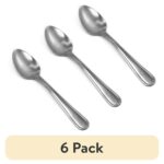 (6 pack) Fleetline Stainless Steel Adult Teaspoon, 3-Piece Set, Silver