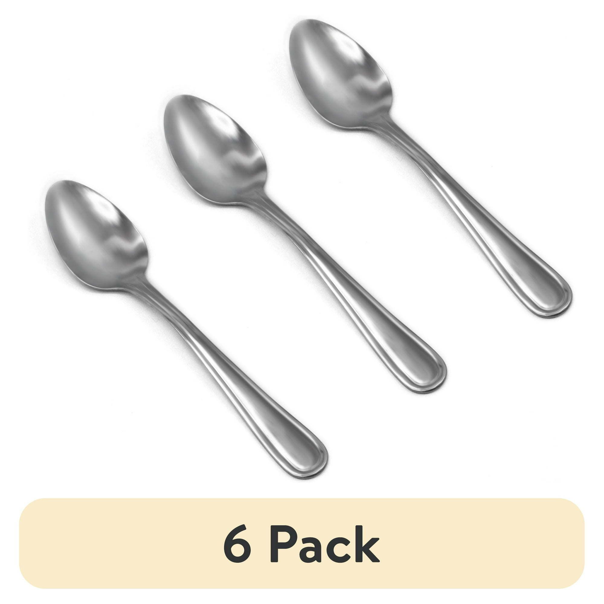 d01027h9ujv.jpg (6 pack) Fleetline Stainless Steel Adult Teaspoon, 3-Piece Set, Silver - Image 1