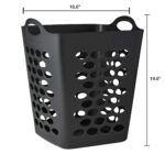 (3 pack) Flex Square Laundry Hamper, Black - Image 3