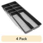 4 Pack Utensil Organizer with No Slip Grip, Gray