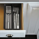 4 Pack Utensil Organizer with No Slip Grip, Gray - Image 3