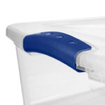 4 Pack 32 Quart Clear Underbed Storage Container with Latch Lid, Blue - Image 3