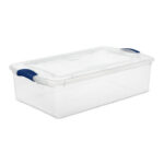 4 Pack 32 Quart Clear Underbed Storage Container with Latch Lid, Blue - Image 2