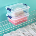(4 pack) , 15 Quart Clear Storage Bin, Latch Box Storage Container, with Clear Lid, Blue - Image 3