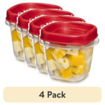 4 Pack 0.5 Cup, Set of 4, Plastic Food Storage Containers