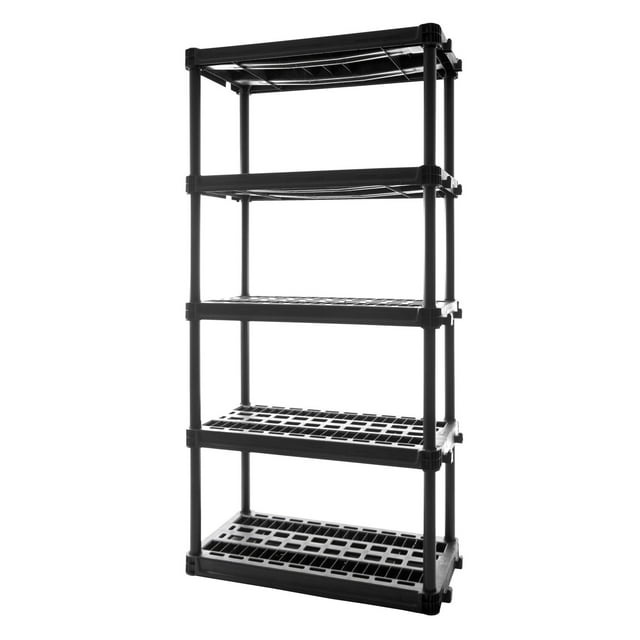 d01027haiv7.jpg 5-Shelf Heavy Duty Plastic Storage Shelves, 73' x 36' x 18', 750lb Capacity - Image 1