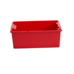 4 Pack Garage Storage Bin Small Plastic Nesting/Stacking, Red - Image 3