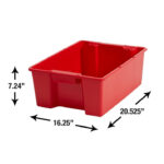 4 Pack Garage Storage Bin Small Plastic Nesting/Stacking, Red - Image 6