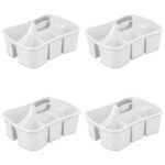 4 Pack Easy Carry, Handy Plastic Utility Storage, White