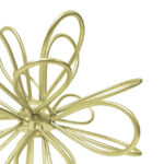 (4 pack) 6in x 6in Contemporary Metal Floral Tabletop Orb, Gold - Image 3