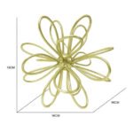 (4 pack) 6in x 6in Contemporary Metal Floral Tabletop Orb, Gold - Image 5