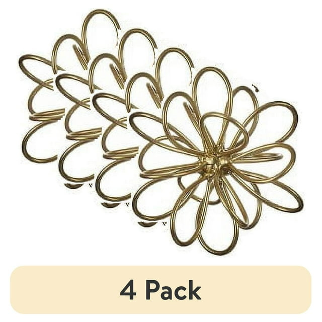 d01027hasvg.jpg (4 pack) 6in x 6in Contemporary Metal Floral Tabletop Orb, Gold - Image 1