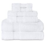 2 Bath Towels 2 Hand Towels 2 Washcloths, Highly Absorbent Towels for Bathroom, Gym, Hotel (White)