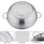 Colander Set of 3, Stainless Steel Micro-Perforated Colanders Strainers for Draining Rinsing Washing, Ideal for Pasta Vegetables Fruits, Heavy Duty & Dishwasher Safe - 1/3/5 Quart - Image 3
