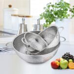 Colander Set of 3, Stainless Steel Micro-Perforated Colanders Strainers for Draining Rinsing Washing, Ideal for Pasta Vegetables Fruits, Heavy Duty & Dishwasher Safe - 1/3/5 Quart - Image 5