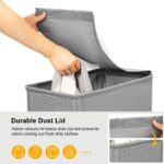 27.6'' Tall & Slim Laundry Hamper with Lid and Wheels Narrow Laundry Basket Collapsible Dirty Clothes Hamper Portable Laundry Storage Bin Oxford (65L, Gray) - Image 2