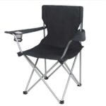 (4 PACK)Basic Quad Folding Camp Chair with Cup Holder, Black - Image 2