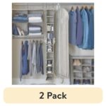 (2 pack)Polyester & Cotton 10-Shelf Hanging Adult Closet Organizer with 4 Side Pockets