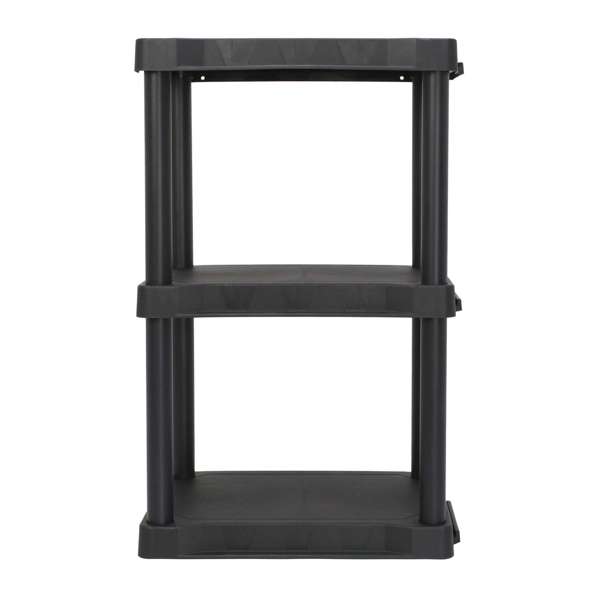 d01027hibra.jpg Black Plastic 3-Tier 32" H x 20.07" W x 12" D, 150lb Total Capacity - Image 1