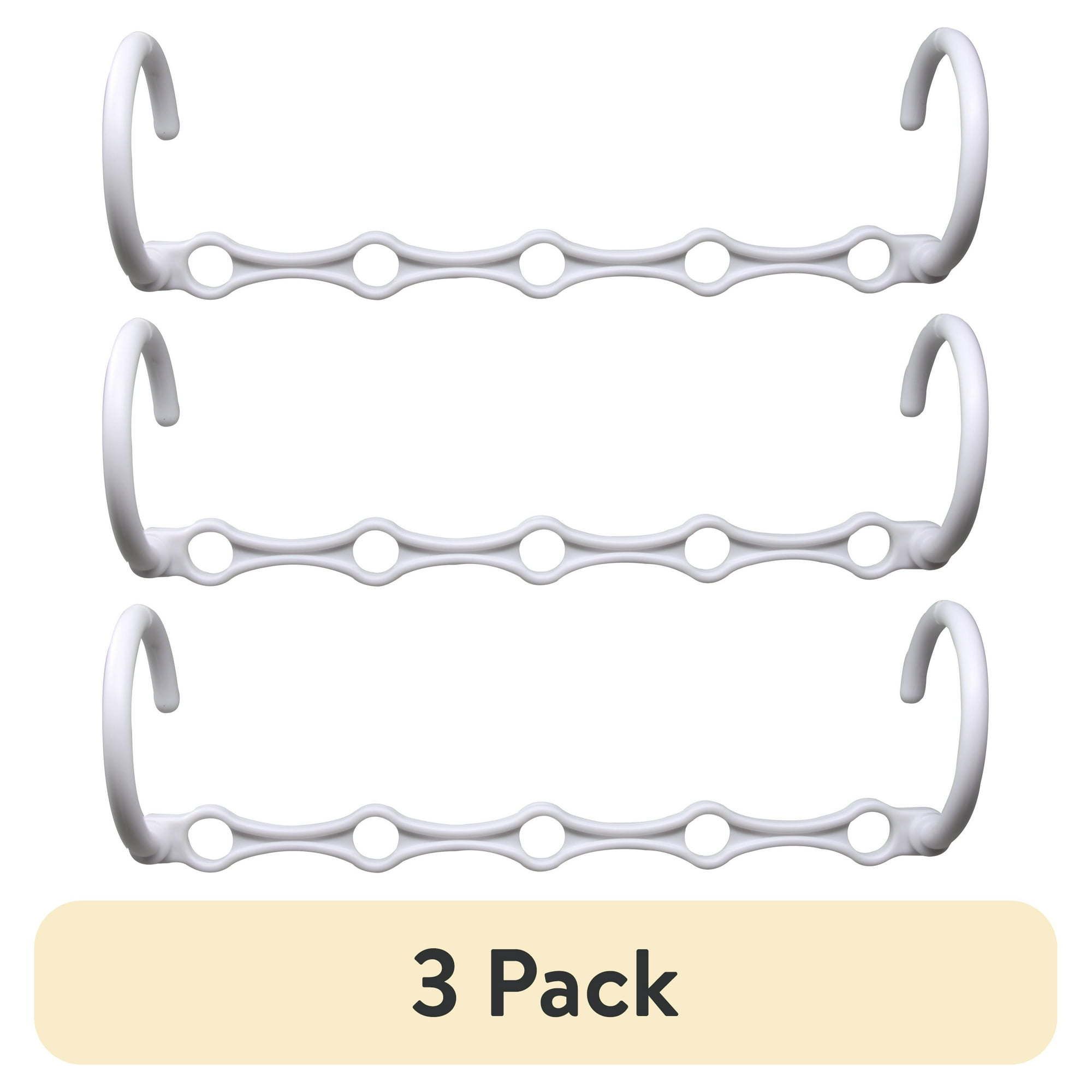 d01027hibrw.jpg (3 pack)Space Saving Cascading Plastic Clothing Hanger, Any Age, 10 Pack, White, Good for Adults, Teens, and Kids - Image 1