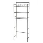 3-Shelf over the Toilet Steel Wall Mount Storage Shelf Unit, Black, Holds up to 30 lb Capacity