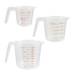 3-Piece Tapered Spout Nesting Plastic Measuring Cups Set, Clear