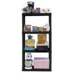 Plastic Shelves Garage Storage Shelf Heavy Duty Shelving Unit 4-Tier 57"H x 14"D x 30"W Black-400 lbs Total Capacity - Image 3