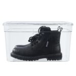 (4Pack)Clear Glossy Plastic Extra Tall Shoe Box with Lid, Adult Size,One Pair of Size, One Tier - Image 3