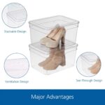 (4Pack)Clear Glossy Plastic Extra Tall Shoe Box with Lid, Adult Size,One Pair of Size, One Tier - Image 4