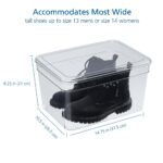 (4Pack)Clear Glossy Plastic Extra Tall Shoe Box with Lid, Adult Size,One Pair of Size, One Tier - Image 5