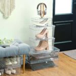 (4Pack)Clear Glossy Plastic Extra Tall Shoe Box with Lid, Adult Size,One Pair of Size, One Tier - Image 6