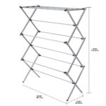Functional and Energy Saving Oversized Collapsible Steel Closets Clothes Drying Rack, Silver - Image 2