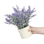 11-inch x 4-inch Artificial Lavender Plant in White Pot, Purple, for Indoor Use, by - Image 4