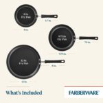 3 Piece Aluminum Nonstick Frying Pan Set, Black - Image 5