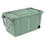 Extra Large Storage Bin, 40 Gallon Wheeled Plastic Storage Container with Handle, Green, Pack of 2 - Image 2