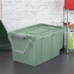 Extra Large Storage Bin, 40 Gallon Wheeled Plastic Storage Container with Handle, Green, Pack of 2 - Image 4