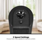 28" Tall 3-Speed Oscillating Tower Fan, New, Black, MSWMT24MB - Image 2
