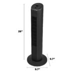 28" Tall 3-Speed Oscillating Tower Fan, New, Black, MSWMT24MB - Image 4