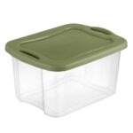 (2 pack) 40 Quart EZ Carry, Plastic Storage Bin, Full-Grip Handles, Green - Image 2
