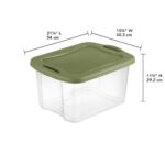 (2 pack) 40 Quart EZ Carry, Plastic Storage Bin, Full-Grip Handles, Green - Image 3